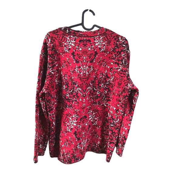 M Missoni Pullover Boxy Jacquard Red & Black Sweater Crew Neck Medium - Picture 2 of 11